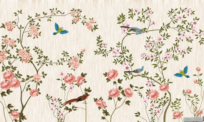 Cây hoa hồng leo và chim MAV-3686 